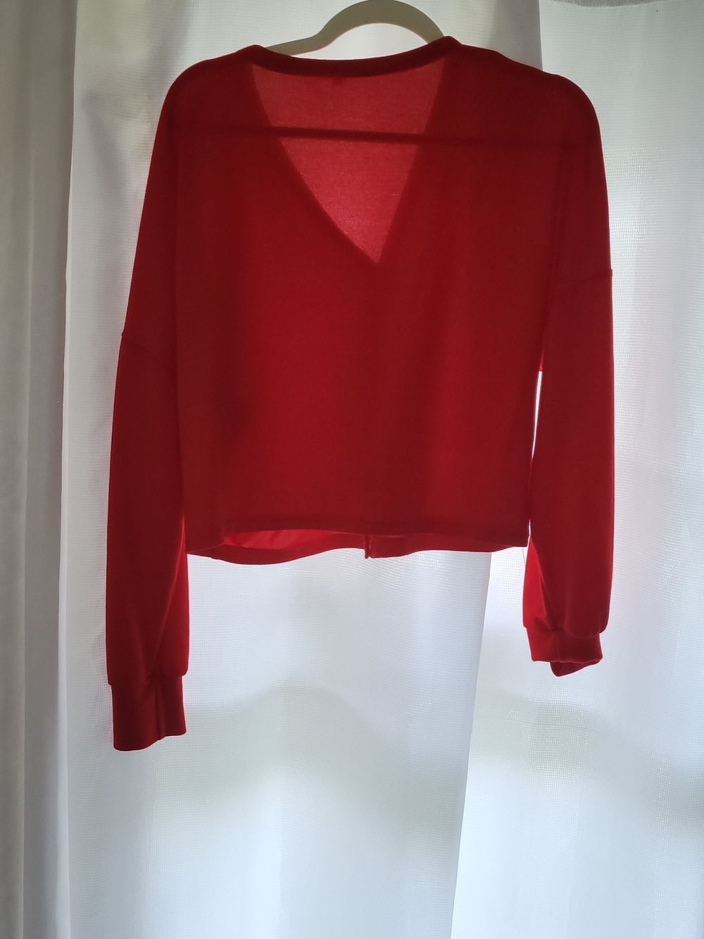 Bright Red V-Neck Lightweight Sweater